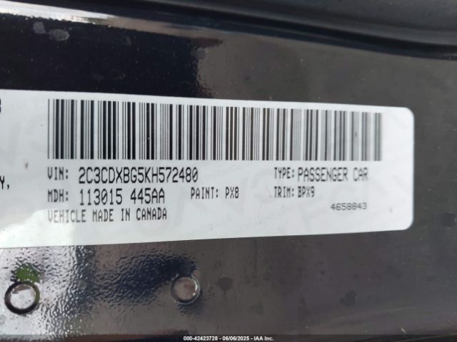 2019 DODGE CHARGER 2C3CDXBG5KH572480 Photo 8