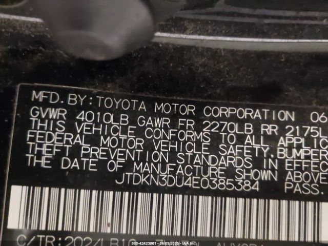 2014 TOYOTA PRIUS JTDKN3DU4E0385384 Photo 8
