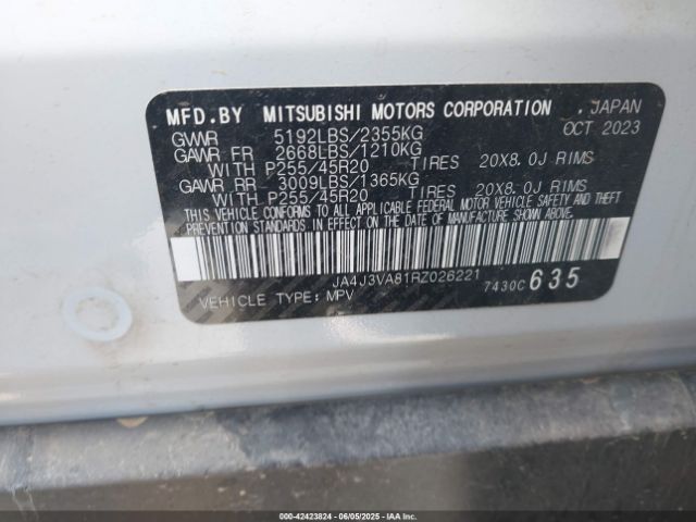 2024 MITSUBISHI OUTLANDER JA4J3VA81RZ026221 Photo 8