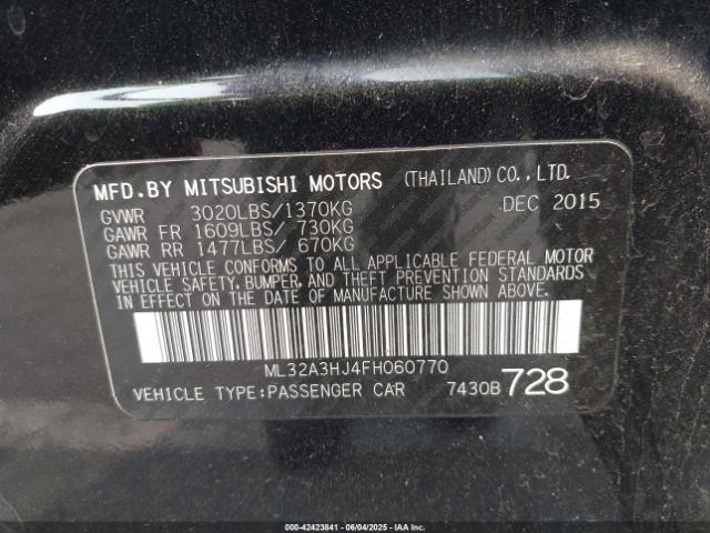 2015 MITSUBISHI MIRAGE ML32A3HJ4FH060770 Photo 8