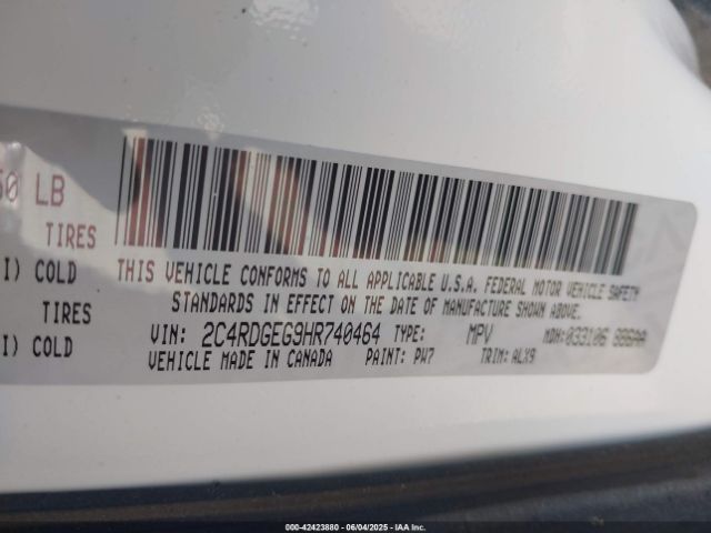 2C4RDGEG9HR740464 Dodge Grand Caravan Gt