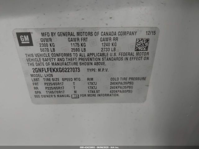 2GNFLFEKXG6227073 Chevrolet EQUINOX LT