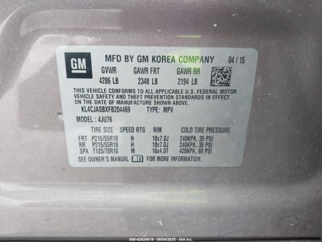 2015 BUICK ENCORE KL4CJASBXFB204469 Photo 8