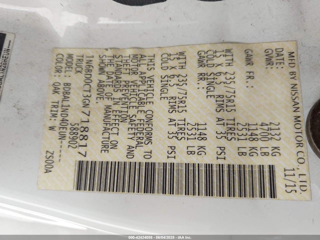 1N6BD0CT3GN718817 Nissan 2016