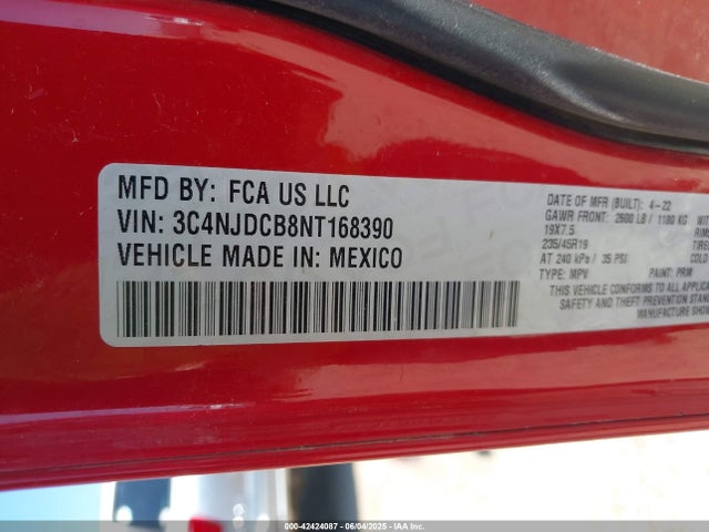 3C4NJDCB8NT168390 Jeep Compass