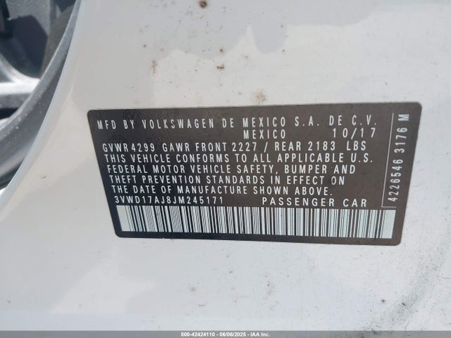 3VWD17AJ8JM245171 Volkswagen 1.8 tsi