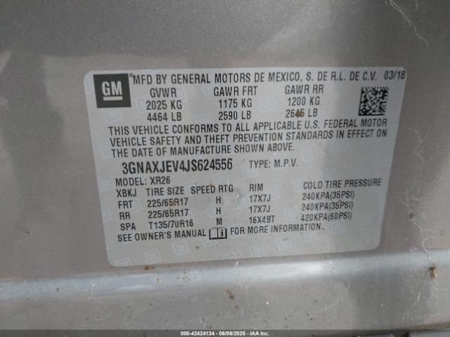 2018 CHEVROLET EQUINOX 3GNAXJEV4JS624556 Photo 8