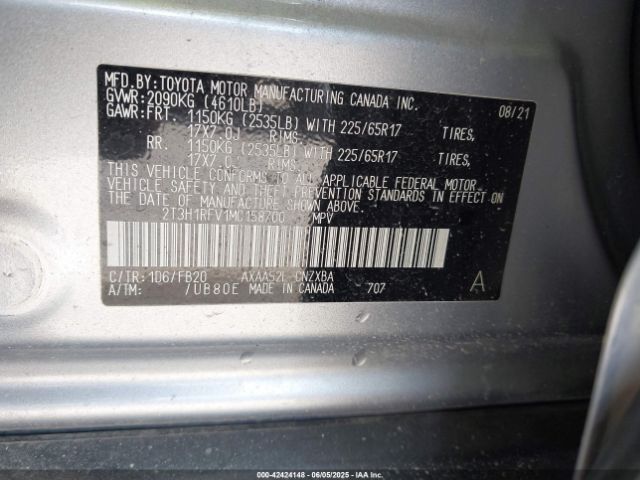 2021 TOYOTA RAV4 2T3H1RFV1MC158700 Photo 8