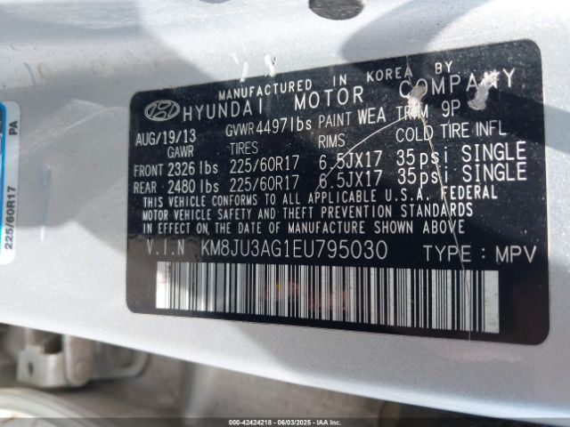 KM8JU3AG1EU795030 Hyundai TUCSON SE