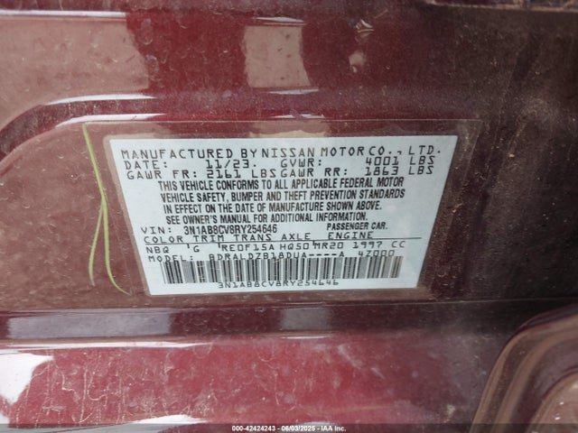 3N1AB8CV8RY254646 Nissan Sentra Sv Xtronic Cvt