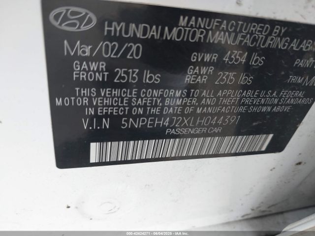 2020 HYUNDAI SONATA 5NPEH4J2XLH044391 Photo 8