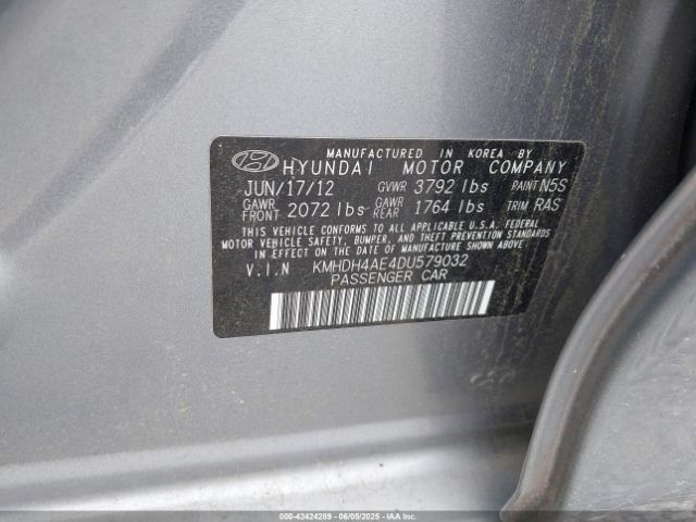 2013 HYUNDAI ELANTRA KMHDH4AE4DU579032 Photo 8