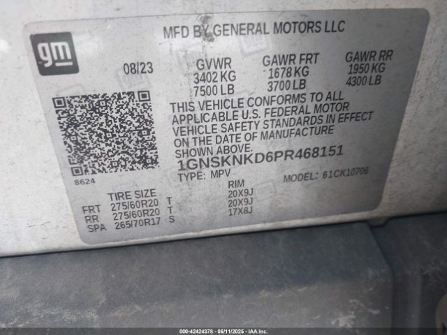 2023 CHEVROLET TAHOE 1GNSKNKD6PR468151 Photo 8