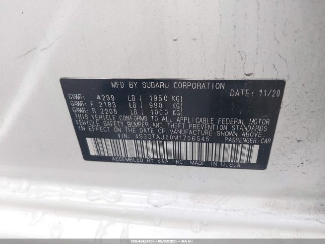 2021 SUBARU IMPREZA 4S3GTAJ60M1706545 Photo 8