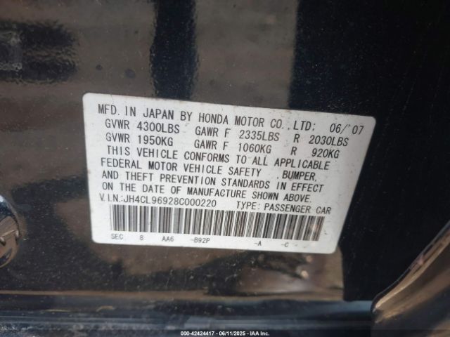 2008 ACURA TSX JH4CL96928C000220 Photo 8