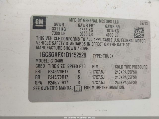 2013 CHEVROLET EXPRESS 1500 1GCSGAFX1D1152528 Photo 8