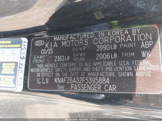 KNAFZ6A32F5395884 KIA Forte Koup Sx