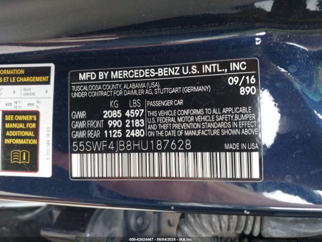 2017 MERCEDES-BENZ C 300 55SWF4JB8HU187628 Photo 8