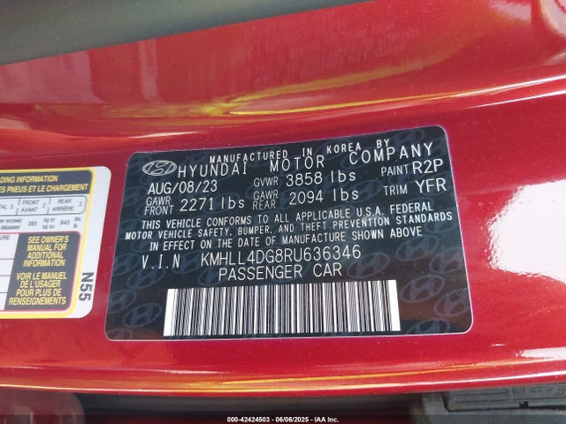 KMHLL4DG8RU636346 Hyundai mpi nu pe