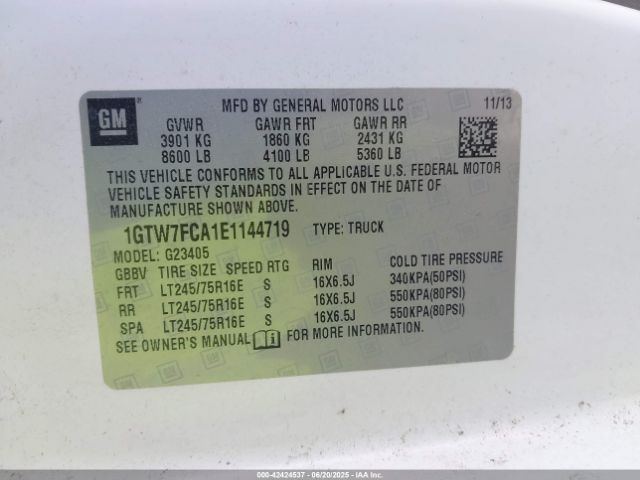 2014 GMC SAVANA 2500 1GTW7FCA1E1144719 Photo 8