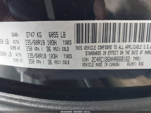 2017 CHRYSLER PACIFICA 2C4RC1BGXHR668162 Photo 8