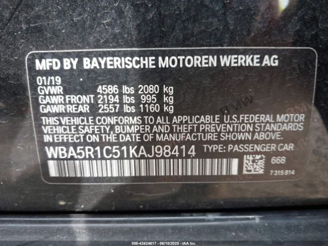 2019 BMW 330I WBA5R1C51KAJ98414 Photo 8