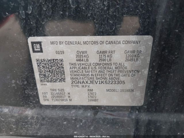 2019 CHEVROLET EQUINOX 2GNAXJEV1K6223305 Photo 8
