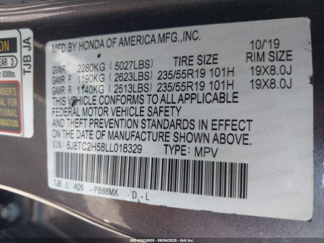 2020 ACURA RDX 5J8TC2H58LL018329 Photo 8