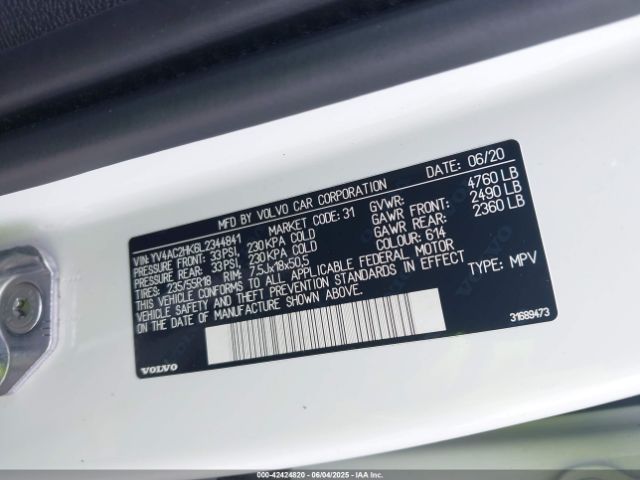 2020 VOLVO XC40 YV4AC2HK6L2344841 Photo 8