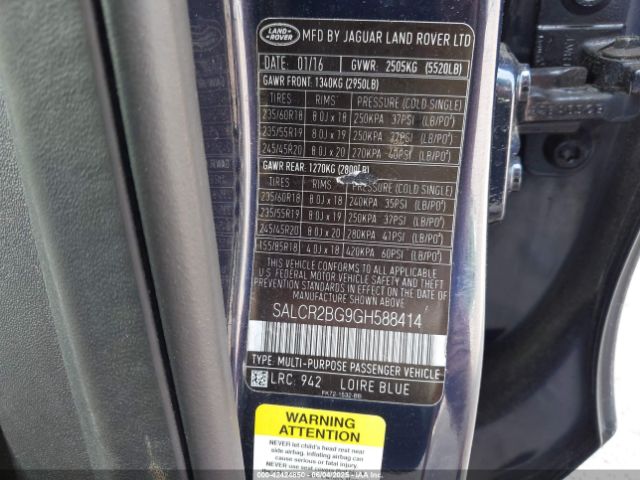 SALCR2BG9GH588414 Land Rover gtdi lev3 sulev30