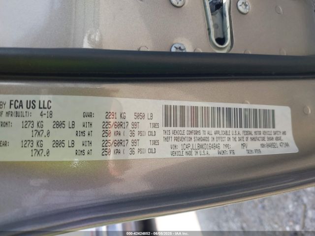 2019 JEEP CHEROKEE 1C4PJLLBXKD164846 Photo 8