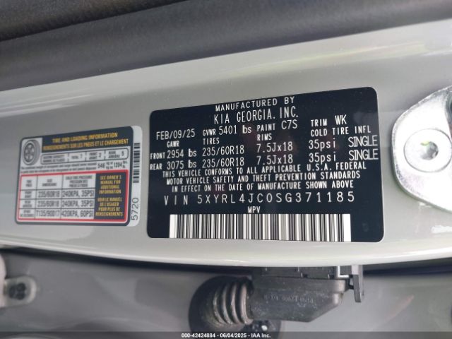 2025 KIA SORENTO 5XYRL4JC0SG371185 Photo 8