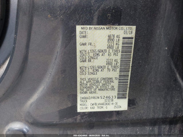 1N6BA1F46JN524633 Nissan Titan