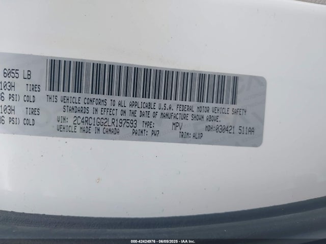 Chrysler 2020 2020 2C4RC1GG2LR197593 Image 9