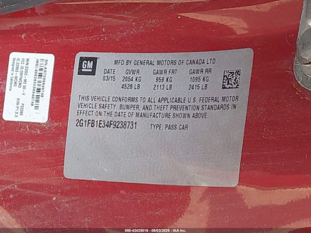 2015 CHEVROLET CAMARO 2G1FB1E34F9238731 Photo 8