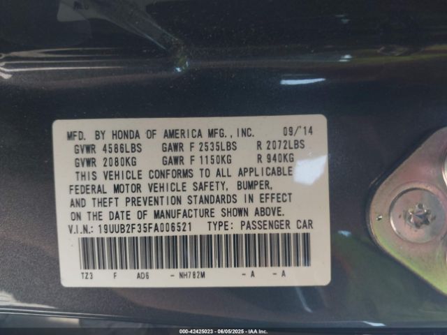 2015 ACURA TLX 19UUB2F35FA006521 Photo 8