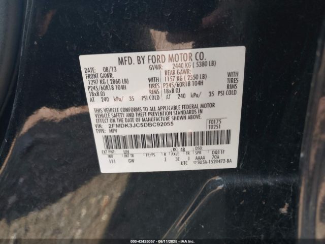 2013 FORD EDGE 2FMDK3JC5DBC92055 Photo 8