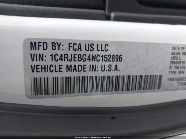 2022 JEEP GRAND CHEROKEE WK 1C4RJEBG4NC152896 Photo 8