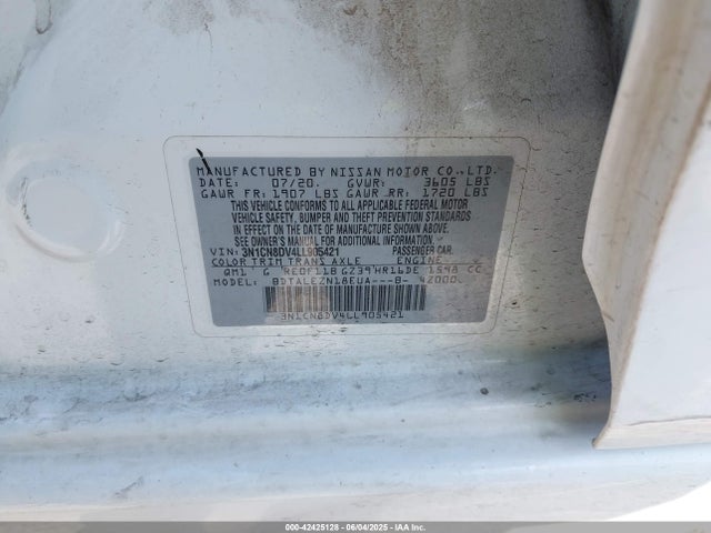 Nissan Versa 2020 3N1CN8DV4LL905421 Image 9