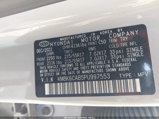 2023 HYUNDAI KONA KM8K6CAB5PU997553 Photo 8