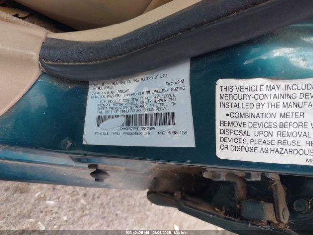 2001 MITSUBISHI DIAMANTE 6MMAP67P51T007599 Photo 8
