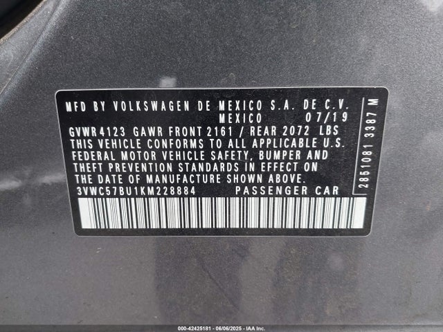 3VWC57BU1KM228884 Volkswagen 1.4 tsi