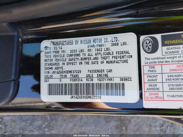 JN1AZ4EH0EM637229 Nissan 2014