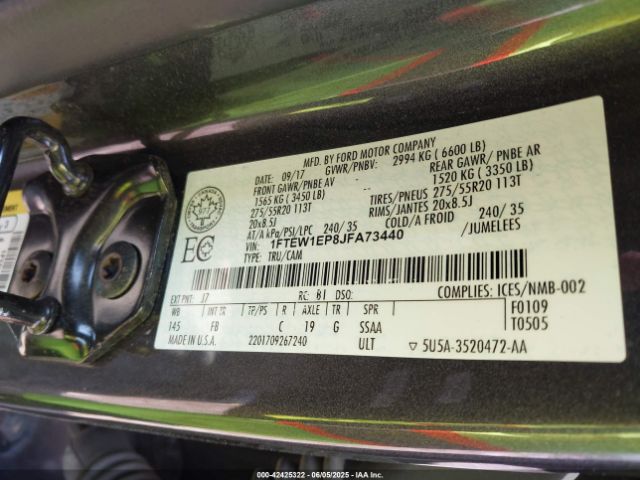 2018 FORD F-150 1FTEW1EP8JFA73440 Photo 8