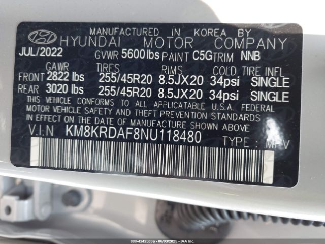 2022 HYUNDAI IONIQ 5 KM8KRDAF8NU118480 Photo 8