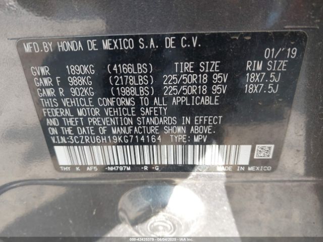 3CZRU6H19KG714164 Honda HR-V SPORT