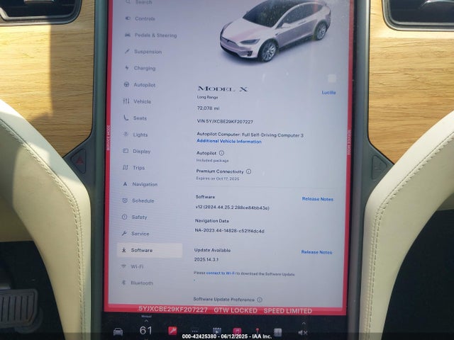 Tesla MODEL X 2019 5YJXCBE29KF207227 Image 18