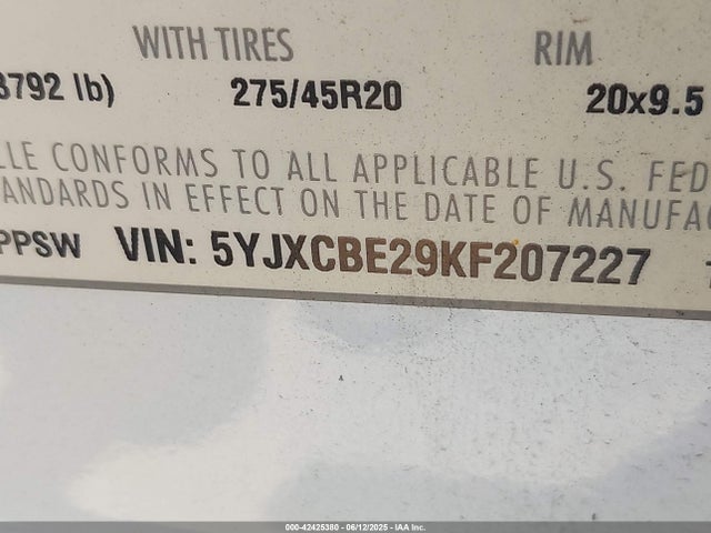 Tesla MODEL X 2019 5YJXCBE29KF207227 Image 9