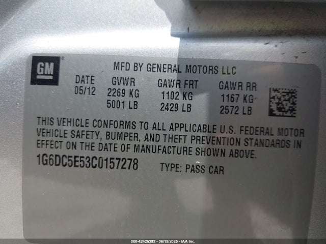 2012 CADILLAC CTS 1G6DC5E53C0157278 Photo 8