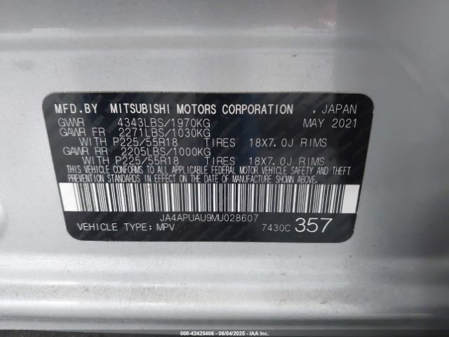 2021 MITSUBISHI OUTLANDER SPORT JA4APUAU9MU028607 Photo 8